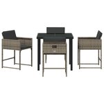 vidaXL Ensemble de salle à manger pour jardin 5 Pièces Gris Poly rotin