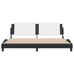 vidaXL Cadre de lit sans matelas noir et blanc 200x200 cm similicuir