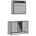 vidaXL Ensemble de meubles de salle de bain 2 Pièces Sonoma gris