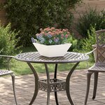 vidaXL Bol de jardin   pot blanc 35x35x15 cm en acier.