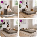 vidaXL Canapé-lit pliable Gris clair 70 x 72 x 60 cm Tissu