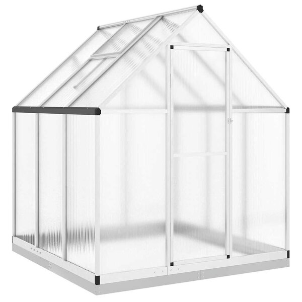vidaXL Serre avec cadre de base argenté 169x169x202 cm aluminium