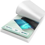 ACROPAQ 25 Pochettes de Plastification A4 - 80 mic  Avec 25 feuilles plastifieuse  Brillantes  Qualité supérieure  Coins arrondis