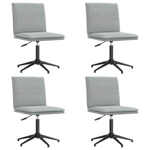 vidaXL Chaises à manger lot de 4 Gris clair Velours
