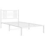 vidaXL Cadre de lit métal sans matelas et tête de lit blanc 100x190 cm