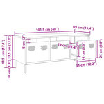 vidaXL Meuble TV noir 101 5x39x43 5 cm acier laminé à froid