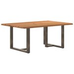 vidaXL Table à manger avec bord naturel 180x100x74cm bois massif chêne