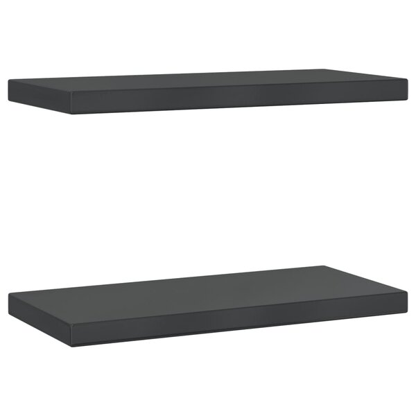 vidaXL Étagères murales 2 Pièces 50x23 5x3 cm noir acier inoxydable