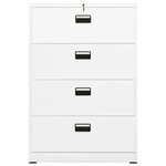 vidaXL Classeur Blanc 90x46x134 cm Acier