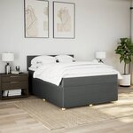 vidaXL Sommier à lattes de lit avec matelas Gris foncé 140x200cm Tissu