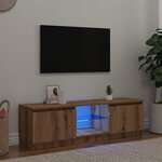 vidaXL Meuble TV avec lumières LED chêne artisanal bois d'ingénierie