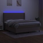 vidaXL Sommier à lattes de lit matelas et LED Taupe 180x200 cm Tissu