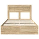 vidaXL Lit de Rangement Chêne Sonoma 120 x 200 cm Bois d'ingénierie