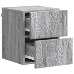 vidaXL Cabinet de chevet mural 2 Pièces Sonoma gris 34 5 x 33 x 40 cm