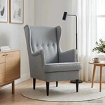vidaXL Fauteuil Gris clair Tissu