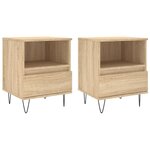 vidaXL Tables de chevet 2 Pièces chêne sonoma 40x35x50 cm bois ingénierie