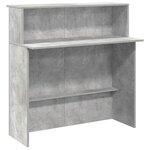 vidaXL Bureau de réception gris béton 200x50x103 5cm bois d'ingénierie