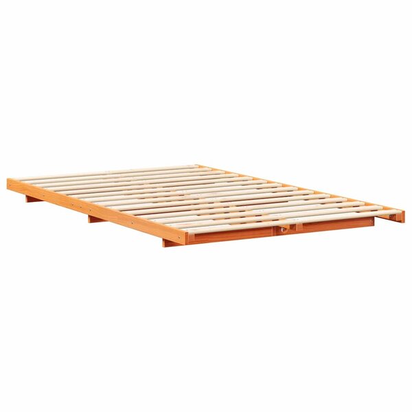 vidaXL Cadre de lit surélevé Marron cire 120 x190 cm