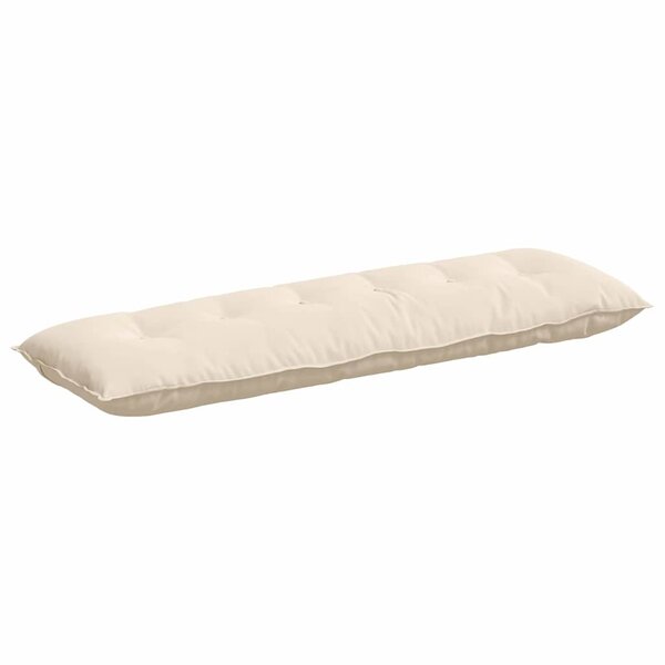 vidaXL Coussin de Dos Beige 160 x 50 cm Tissu en microfibre