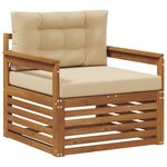 vidaXL Canapé d’extérieur Bois d'acacia massif et polyester