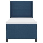 vidaXL Lit à ressorts avec matelas Bleu 90 x 190 cm tissu
