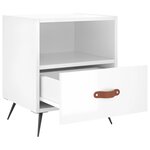 vidaXL Tables de chevet 2 Pièces blanc brillant 40x35x47 5 cm