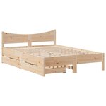 vidaXL Cadre de lit avec tiroirs 120x190 cm bois de pin massif