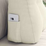 vidaXL Coussin de Dos Crème 45 x 24 x 50 cm Velours
