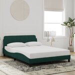 vidaXL Cadre de lit Dover vert foncé 120x200 cm velours