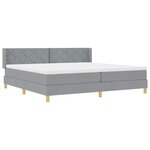 vidaXL Lit à Ressorts avec matelas Gris clair 200 x 200 cm tissu