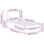 vidaXL Cadre de lit avec tête de lit Noir 80 x 190 cm Pin massif