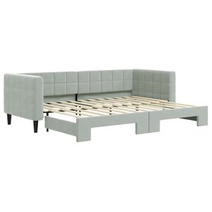 vidaXL Lit de jour avec gigogne sans matelas gris clair 80x200 cm