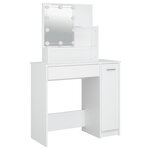 vidaXL Ensemble de coiffeuse avec LED Blanc Bois d'ingénierie