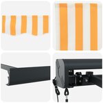 vidaXL Auvent rétractable automatique orange et blanc 450x300 cm