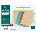Paquet de 25 Dossiers Suivi de Procédure Carte Lustrée 265g Rouge EXACOMPTA