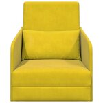 vidaXL Canapé-lit de sol 2-en-1 Jaune 65x80x83 cm Velours