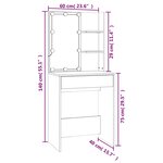 vidaXL Ensemble de coiffeuse avec LED Chêne fumé Bois d'ingénierie