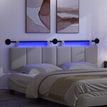 vidaXL Tête de lit suspendue Avec lumière LED Blanc Tissu