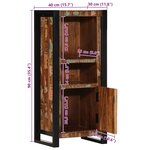 vidaXL Armoire de salle de bain 40x30x90 cm bois massif récupération