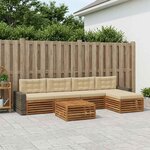 vidaXL Ensemble de canapés d'extérieur 6 Pièces Naturel et Beige