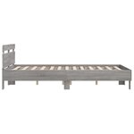 vidaXL Cadre de lit avec LED sans matelas sonoma gris 140x190 cm