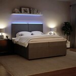 vidaXL Sommier à lattes de lit et matelas Gris clair 200x200cm Velours