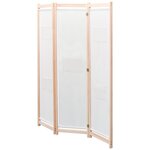 vidaXL Cloison de séparation 3 panneaux Crème 120x170x4 cm Tissu