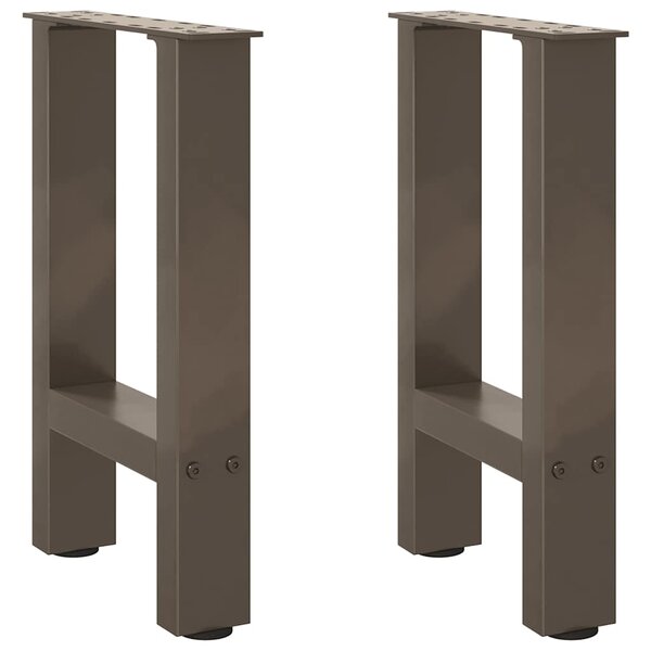 vidaXL Pieds de table basse en acier naturel 2 pièces 28 x (42-43) cm Acier