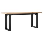 vidaXL Table basse cadre en O 110x40x45 5 cm bois de pin massif acier