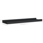 vidaXL Étagères à rebord pour cadre photo 2 Pièces Noir 40x9x3 cm MDF