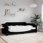 vidaXL Lit de repos sans matelas noir 100x200 cm tissu