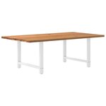 vidaXL Table à manger marron clair bois de chêne massif rectangulaire