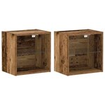 vidaXL Étagère flottante avec étagère 2 Pièces Marron 40 x 28.5 x 40 cm