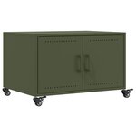 vidaXL Table basse vert olive 68x50x43 5 cm acier